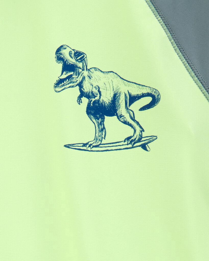 slide 3 of 4, Carter's Kid Dinosaur Rashguard Lime Green 8, 1 ct