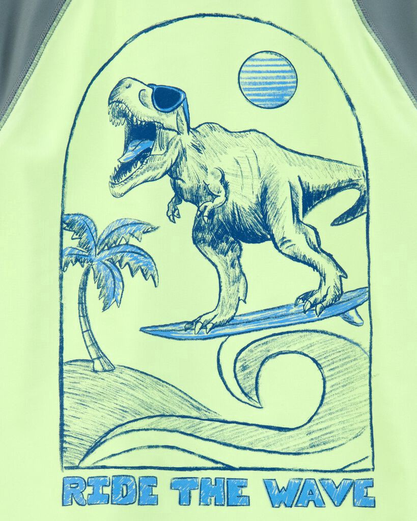 slide 2 of 4, Carter's Kid Dinosaur Rashguard Lime Green 8, 1 ct