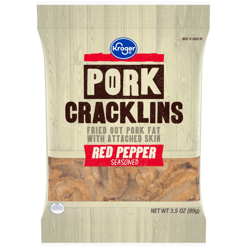 slide 1 of 4, Kroger Red Pepper Seasoned Pork Cracklins, 3.5 oz