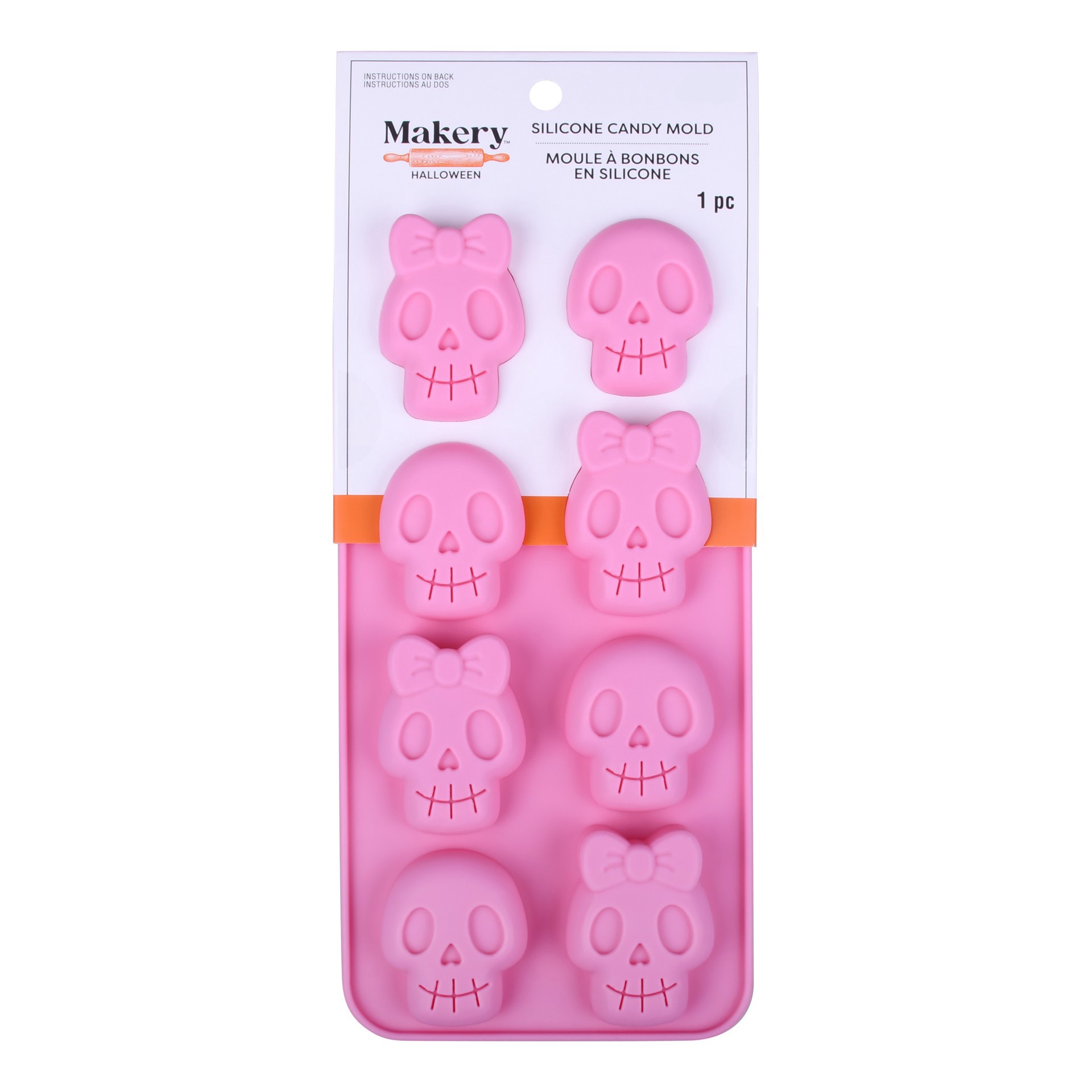 slide 2 of 4, Sweet & Spooky Skull Silicone Candy Mold By Makery, 4.07 in x 8.87 in