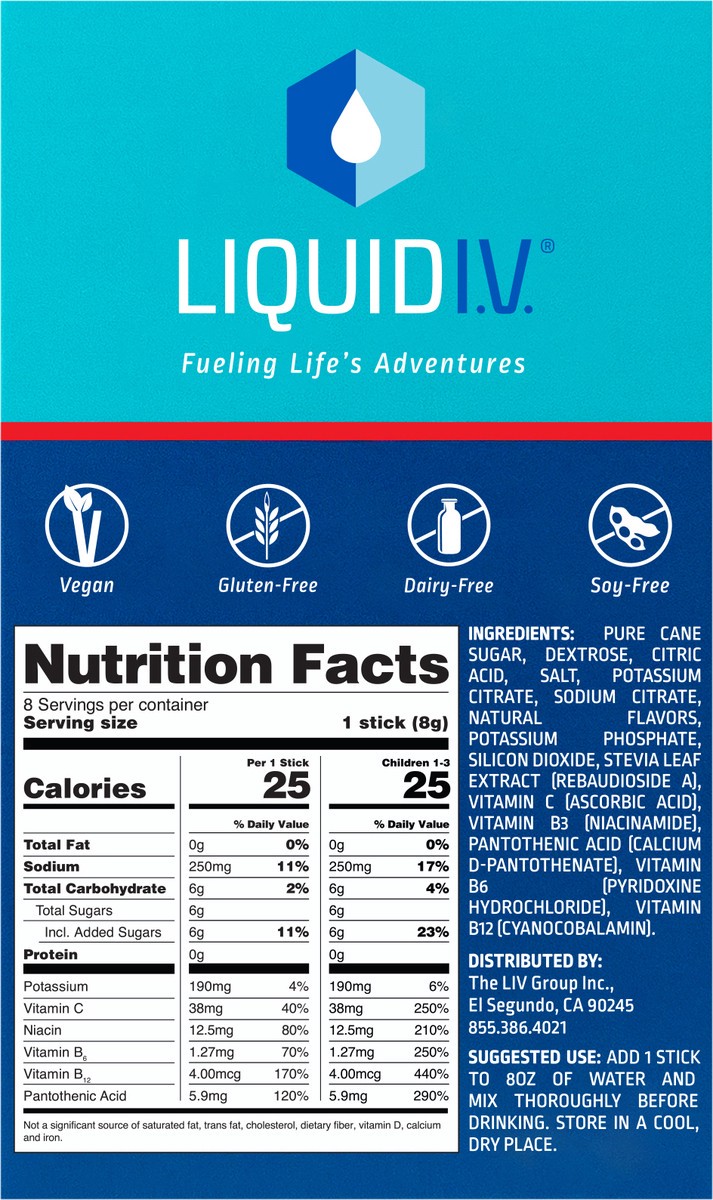 slide 5 of 7, Liquid I.V. Hydration Multiplier for Kids, Electrolyte Powder Packet Drink Mix, Apple- 2.25 oz, 2.25 oz