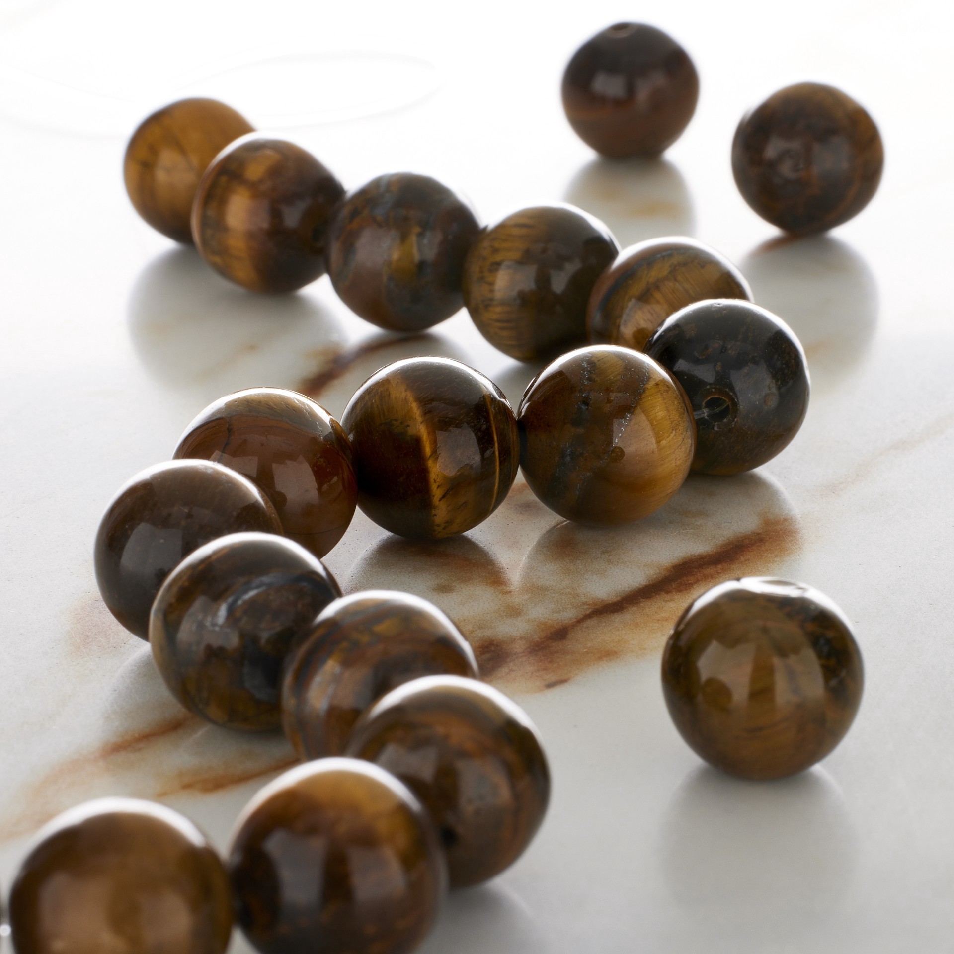 slide 2 of 3, Yellow Tigereye Round Beads, 12mm By Bead Landing, 12mm