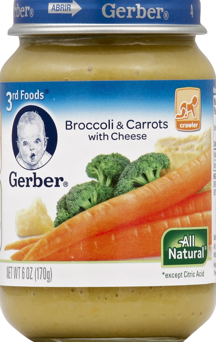 slide 1 of 3, Gerber Broccoli & Carrots 6 oz, 6 oz