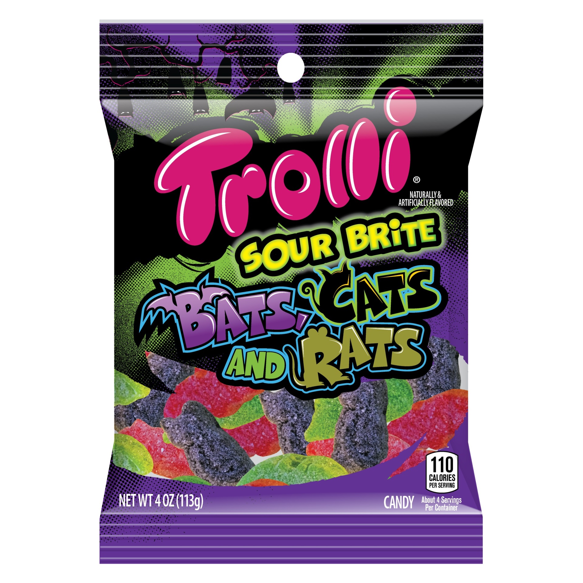 slide 1 of 5, Trolli Halloween Bats Cats and Rats, 4 oz