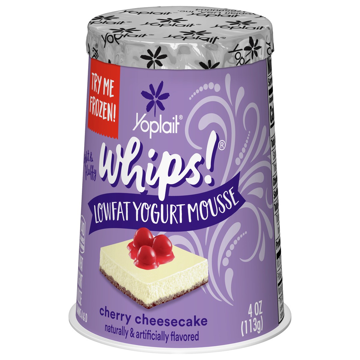 slide 6 of 9, Yoplait Whips Reduced Fat Yogurt Mousse, Cherry Cheesecake Flavored, Gluten Free Snack, 4 OZ Yogurt Cup, 4 oz