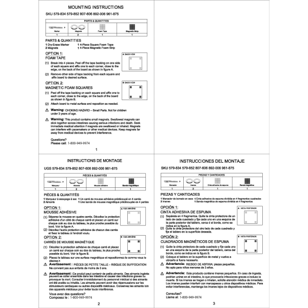 slide 3 of 5, Office Depot® Brand Mini Magnetic Dry-Erase Whiteboard, 8-1/2"" x 11"", Plastic Frame With Black Finish, 8 1/2 in x 11 in