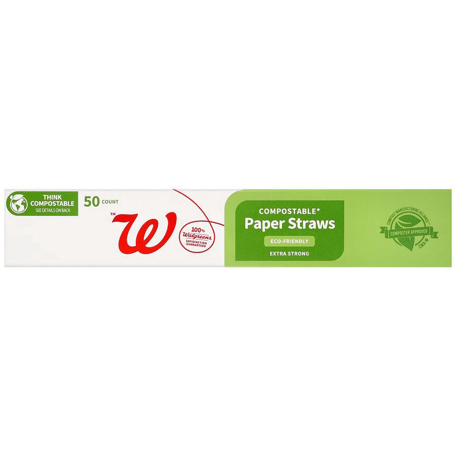 slide 3 of 5, Complete Home Compostable Paper Straw, 50 ct; 7.76 in x 0.217 in