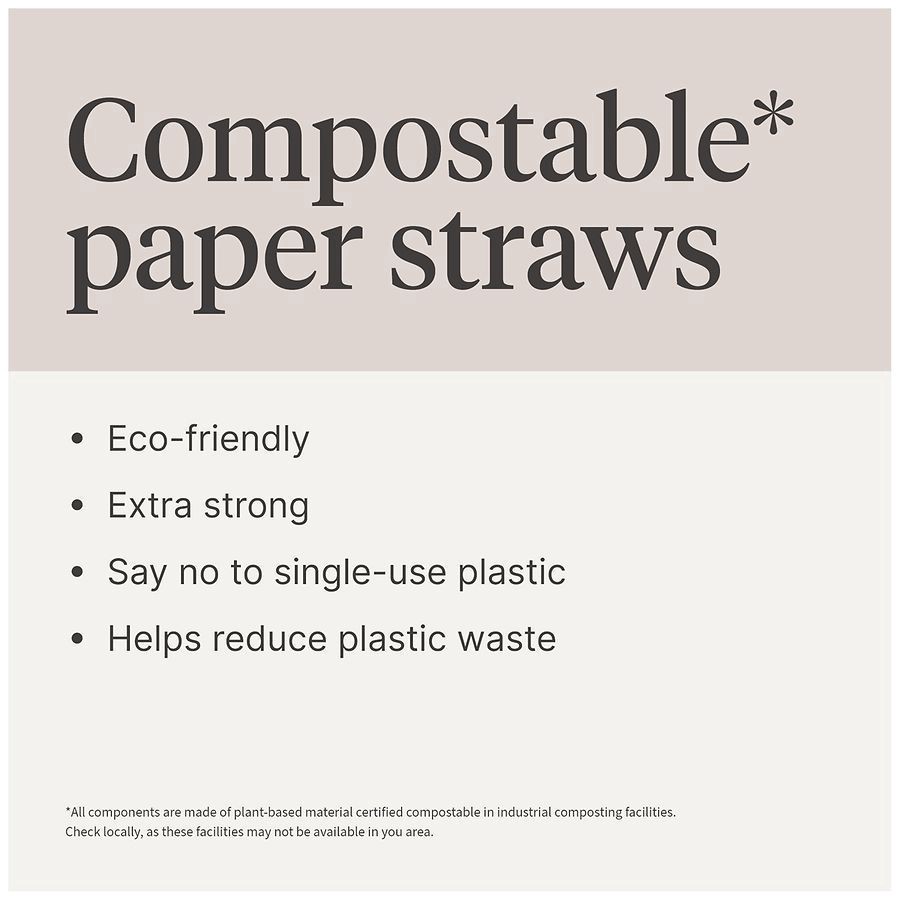 slide 2 of 5, Complete Home Compostable Paper Straw, 50 ct; 7.76 in x 0.217 in