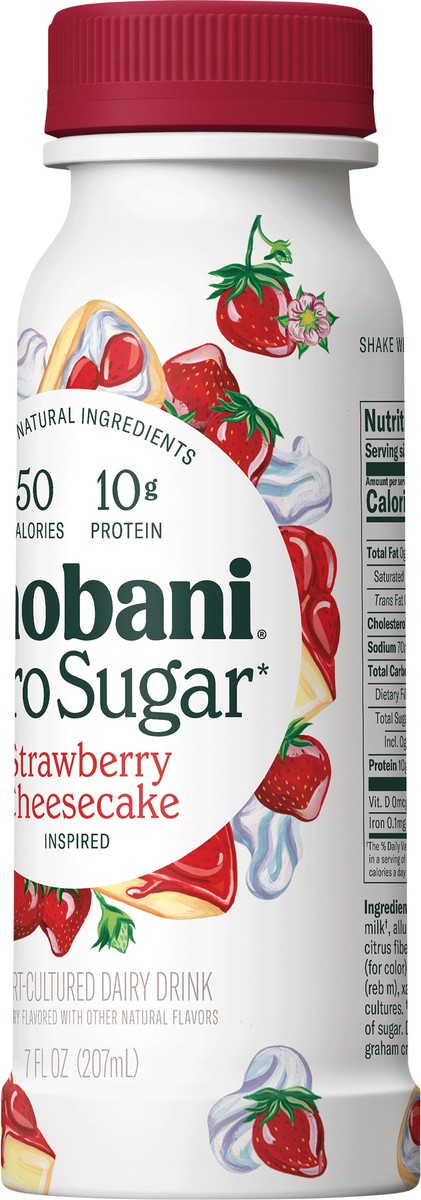 slide 7 of 8, Chobani Zero Sugar Strawberry Cheescake Yogurt-Cultured, 7 fl oz