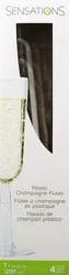 Sensations 7 oz Plastic Champagne Flutes - 4 ct
