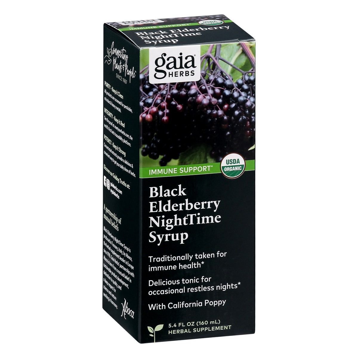 slide 6 of 9, Gaia Herbs Nighttime Formula Black Elderberry Syrup 5.4 oz, 5.4 oz