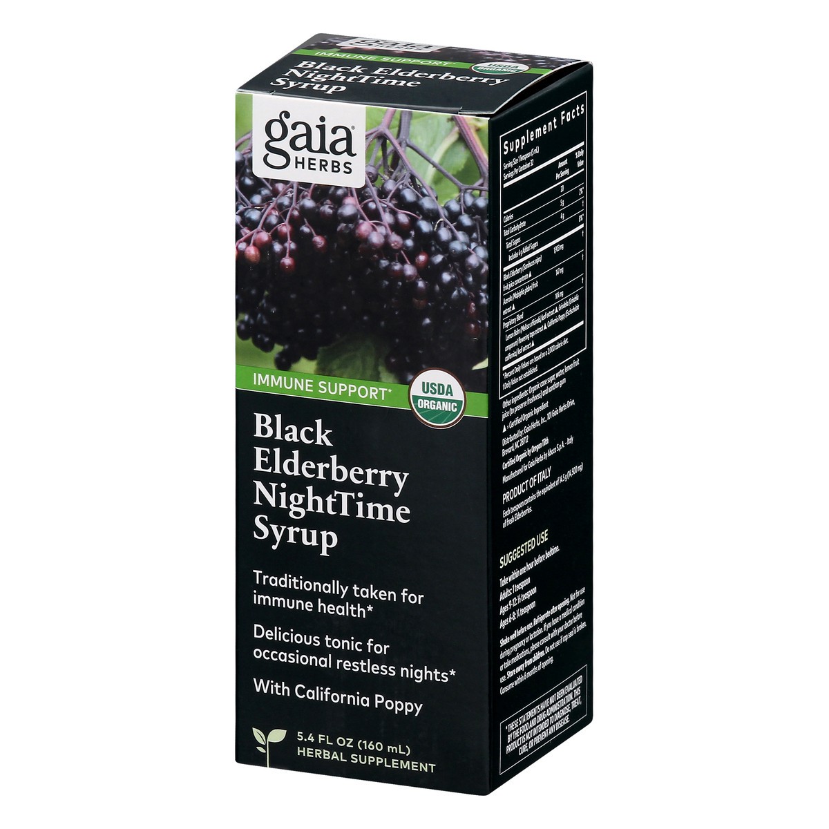 slide 2 of 9, Gaia Herbs Nighttime Formula Black Elderberry Syrup 5.4 oz, 5.4 oz