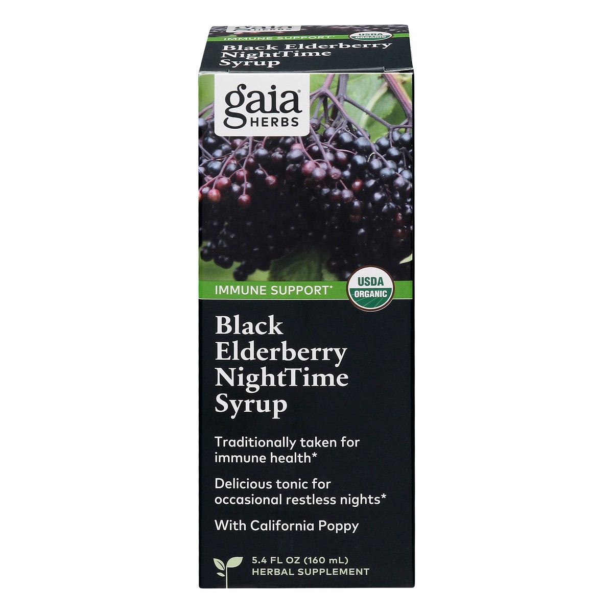 slide 1 of 9, Gaia Herbs Black Elderberry Nighttime Syrup 5.4 oz, 5.4 oz