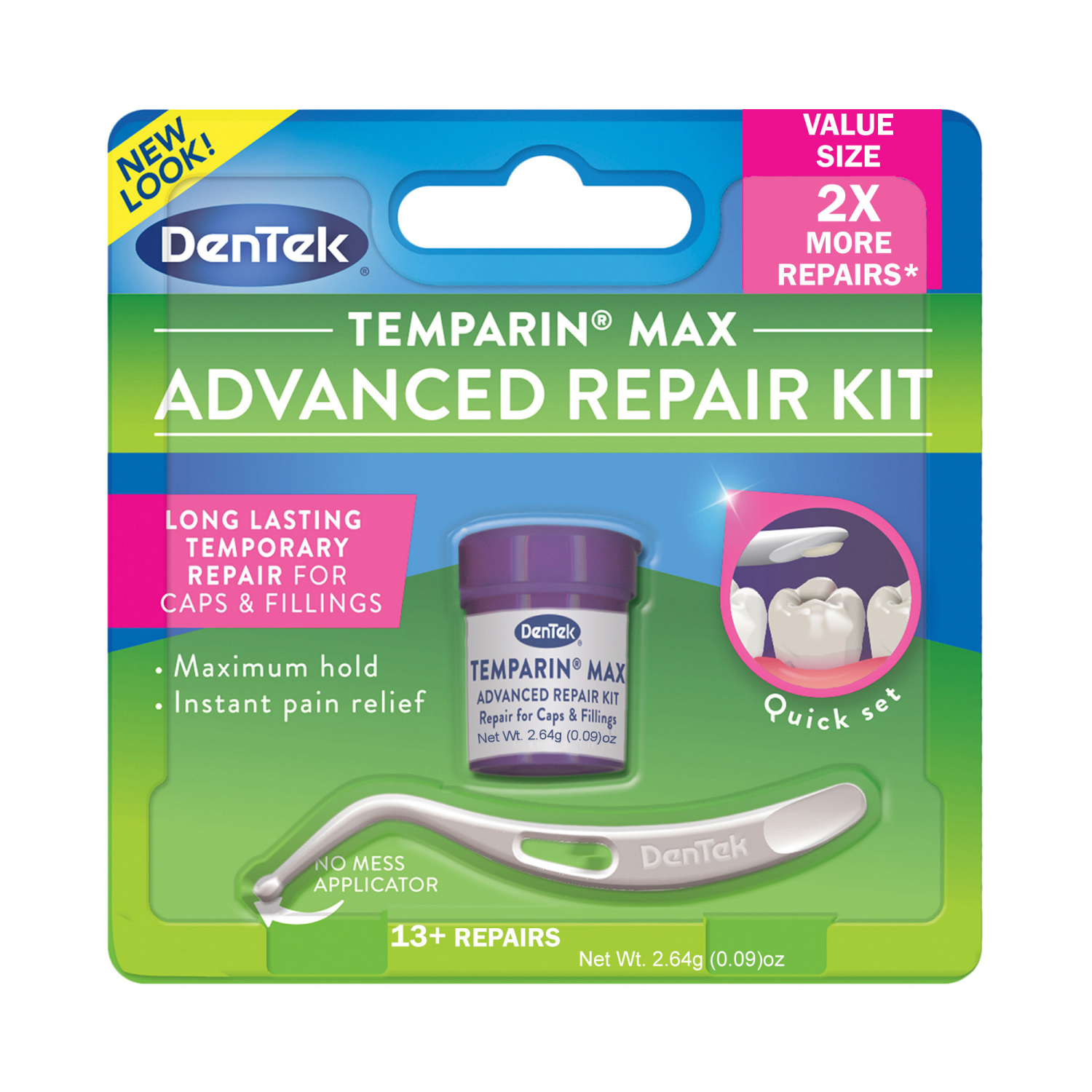 slide 1 of 5, DenTek Temparin Max Advanced Dental Repair Kit, 13+ Repairs, 3 ct