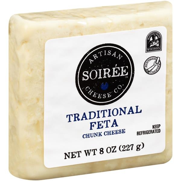slide 1 of 1, Hy-vee Select Traditional Feta Chunk Cheese, 8 oz