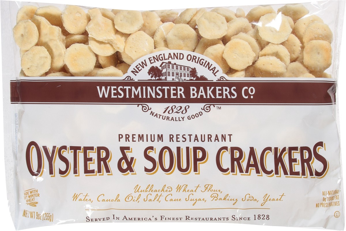 slide 3 of 9, Westminster Bakers Co. Premium Restaurant Oyster & Soup Crackers 9 oz, 9 oz