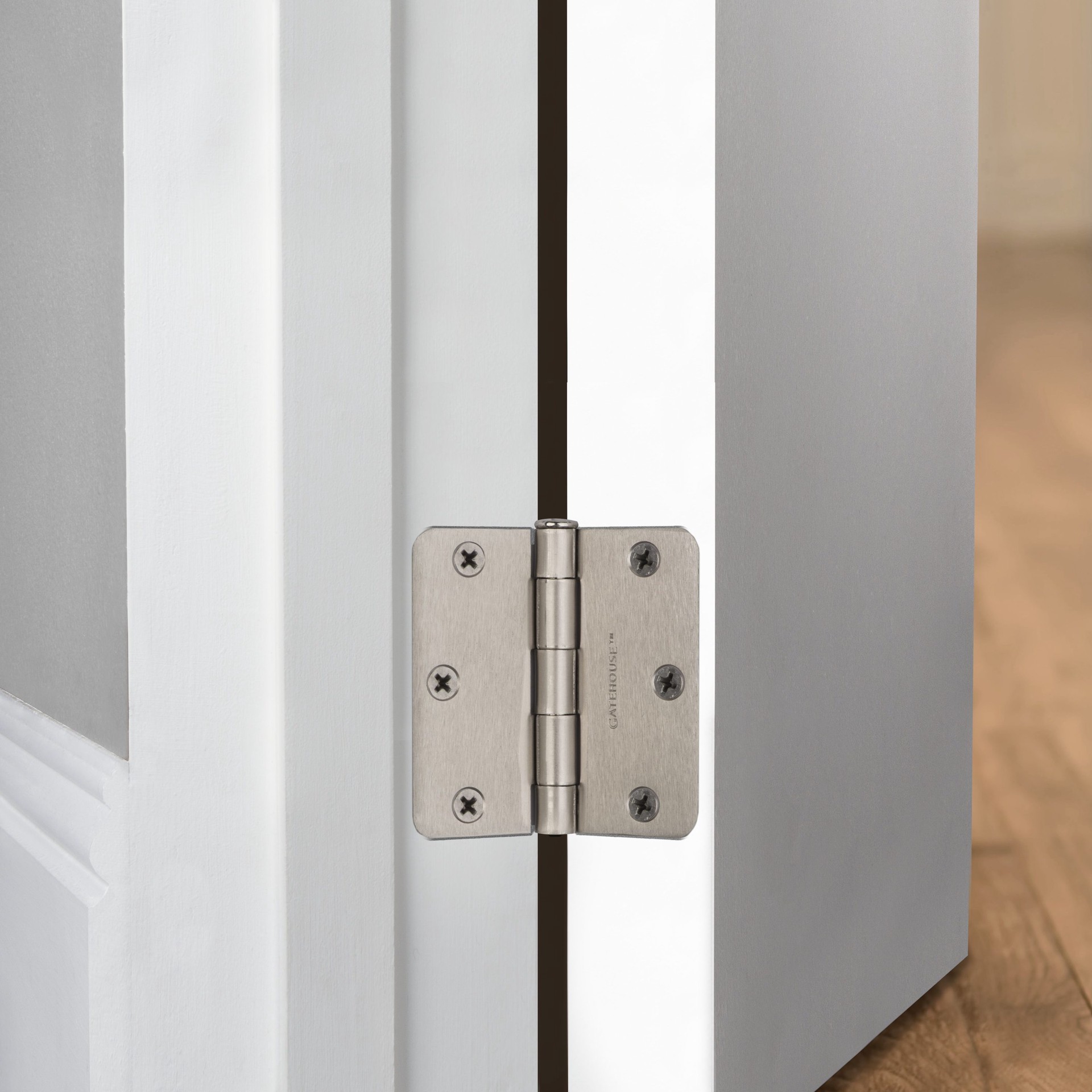 slide 5 of 6, RELIABILT 3-in H x 1/4-in Radius Silver Mortise Interior Door Hinge, 1 ct