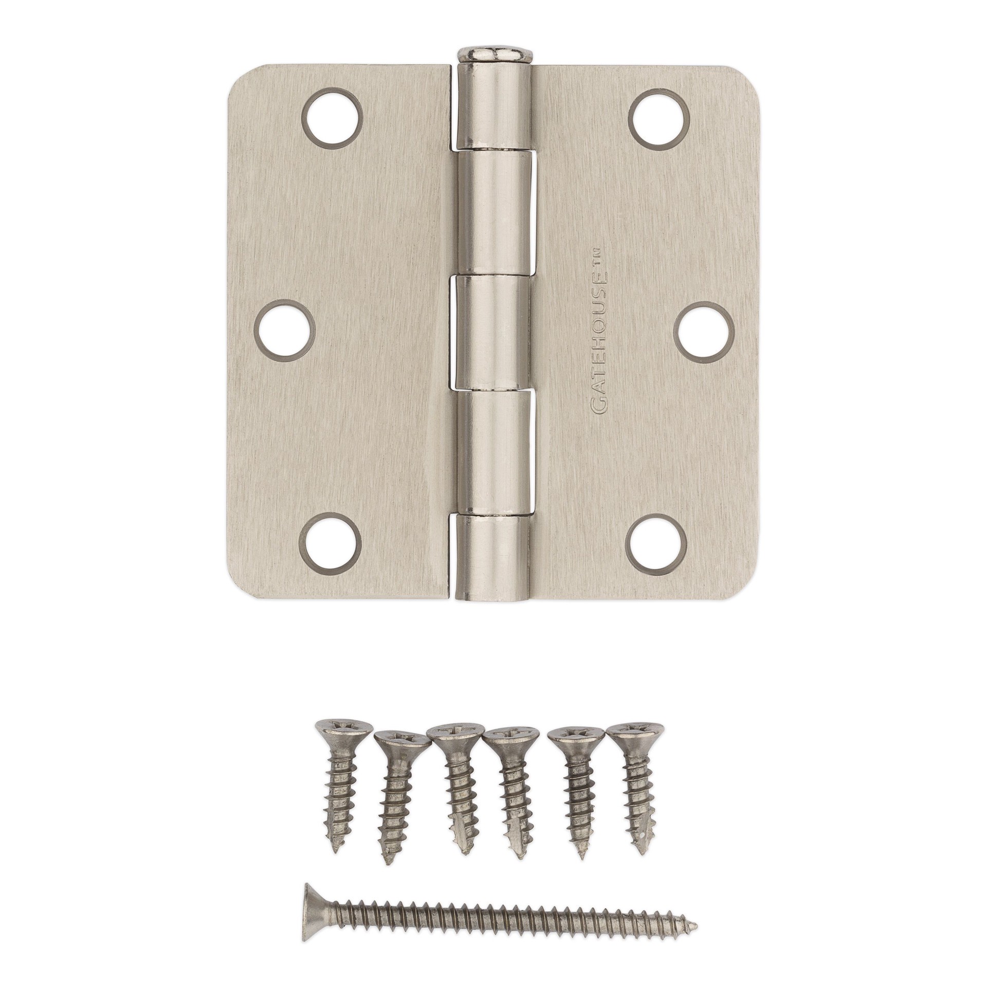 slide 6 of 6, RELIABILT 3-in H x 1/4-in Radius Silver Mortise Interior Door Hinge, 1 ct