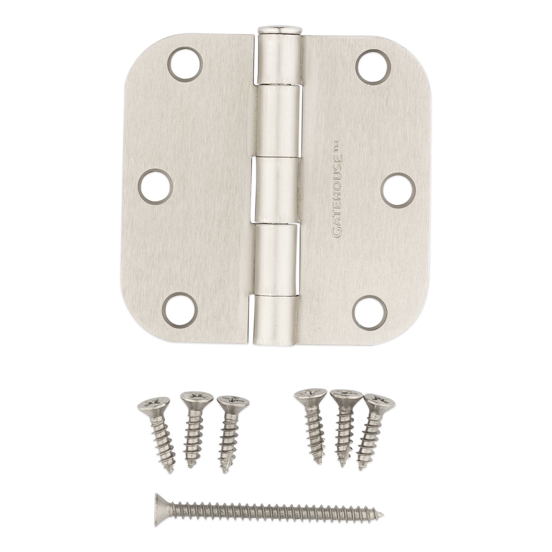 slide 4 of 6, RELIABILT 3-in H x 5/8-in Radius Silver Mortise Interior Door Hinge, 1 ct
