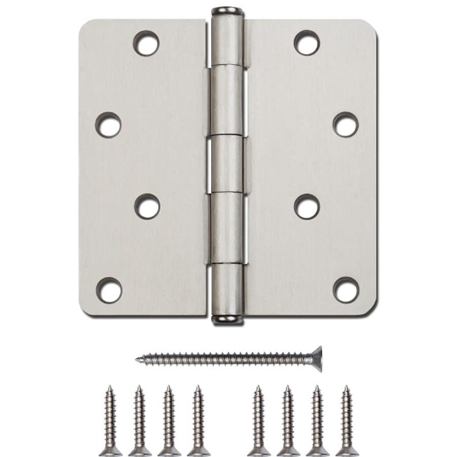 slide 1 of 6, RELIABILT 4-in H x 1/4-in Radius Silver Mortise Interior/Exterior Door Hinge, 1 ct