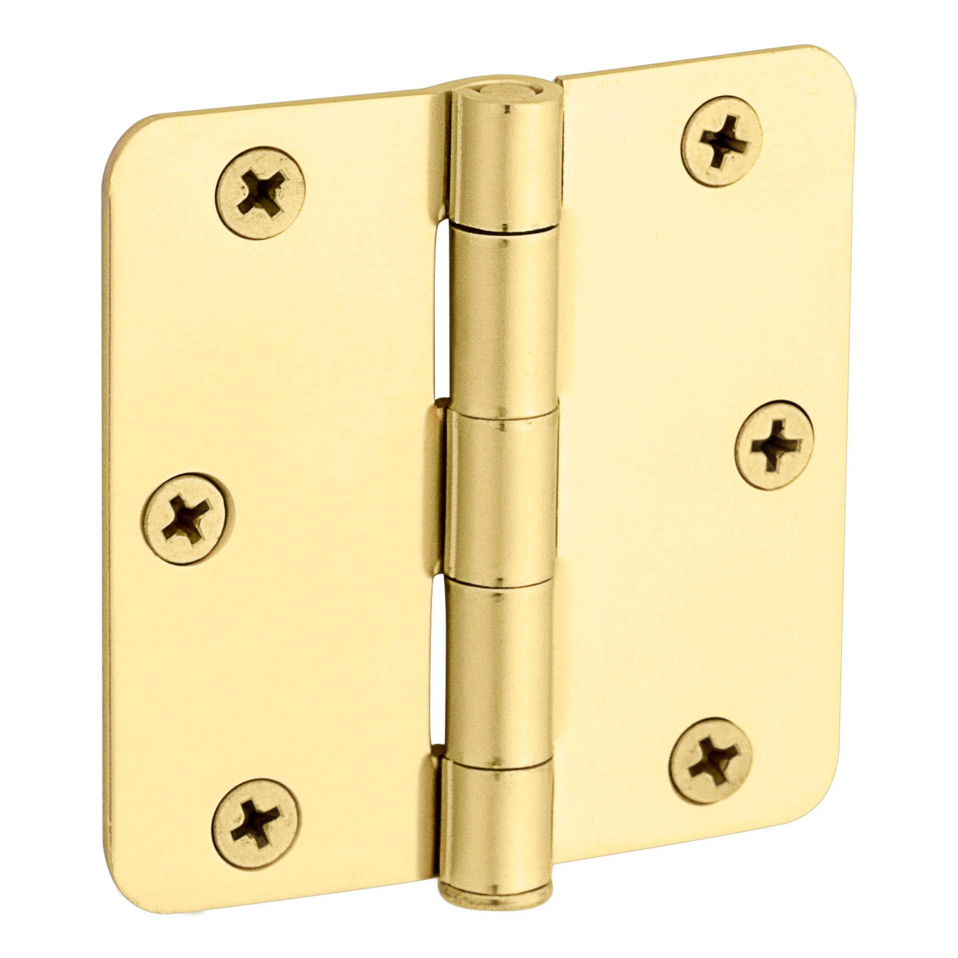 slide 1 of 6, RELIABILT 3-in H x 1/4-in Radius Satin Brass Mortise Interior Door Hinge, 1 ct