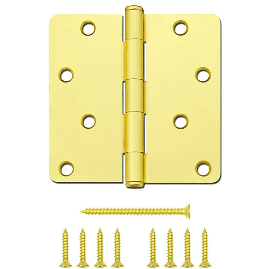 slide 1 of 6, RELIABILT 4-in H Brass Mortise Interior/Exterior Door Hinge, 1 ct