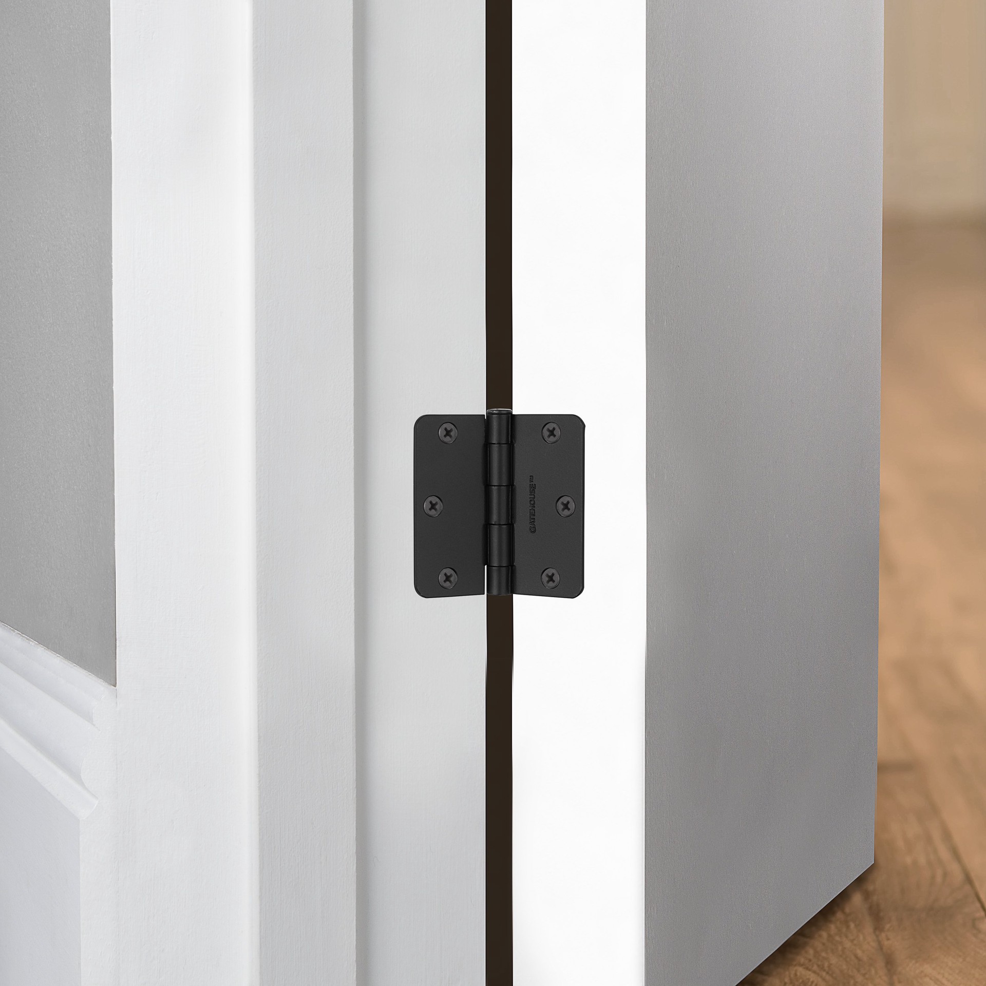 slide 4 of 6, RELIABILT 3-in H x 1/4-in Radius Oil-Rubbed Bronze Mortise Interior Door Hinge, 1 ct