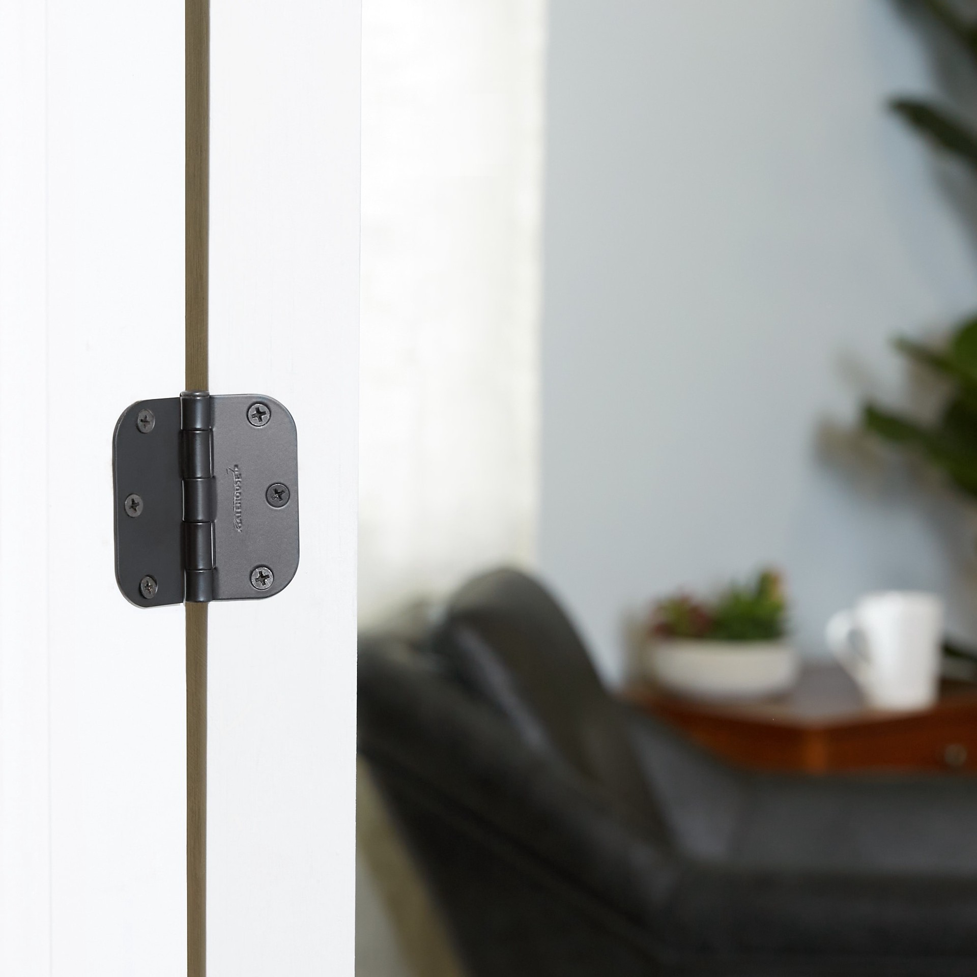 slide 3 of 6, RELIABILT 3-in H x 5/8-in Radius Black Mortise Interior Door Hinge, 1 ct