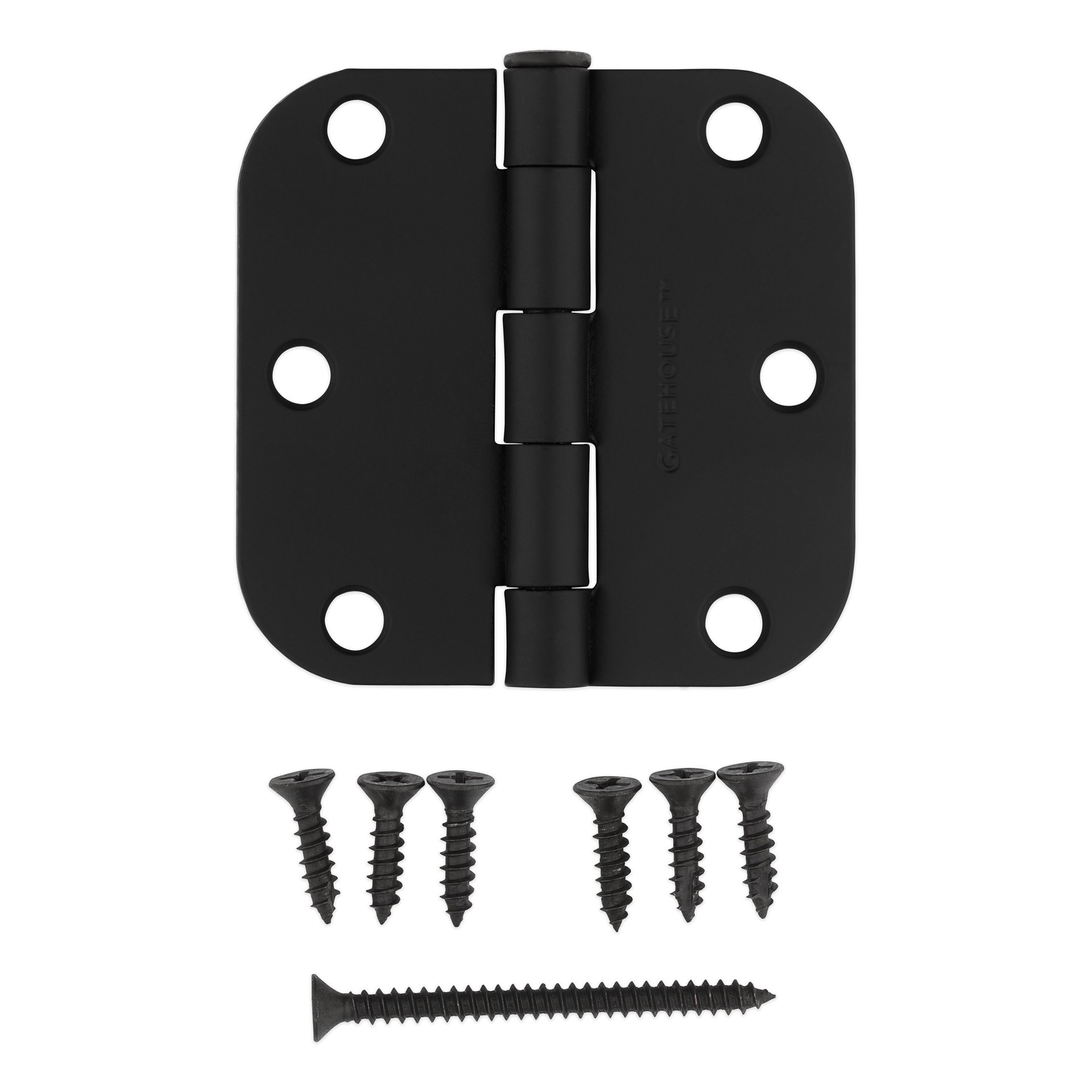 slide 4 of 6, RELIABILT 3-in H x 5/8-in Radius Black Mortise Interior Door Hinge, 1 ct