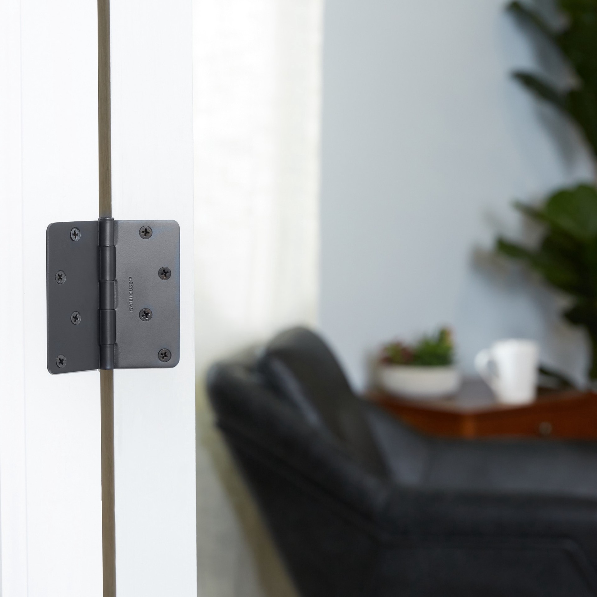 slide 6 of 6, RELIABILT 4-in H x 1/4-in Radius Bronze Mortise Interior/Exterior Door Hinge, 1 ct