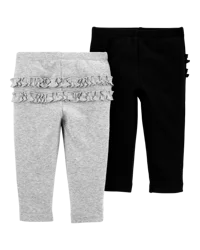 carter's Newborn Pull-On Pants - Grey/Black