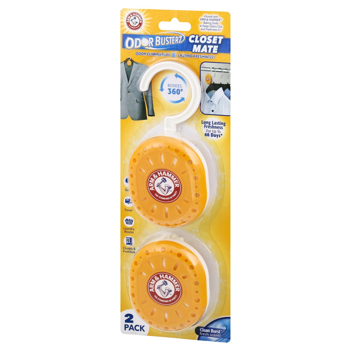 slide 9 of 10, Arm & Hammer Odor Busterz Closet Mate, 2 ct