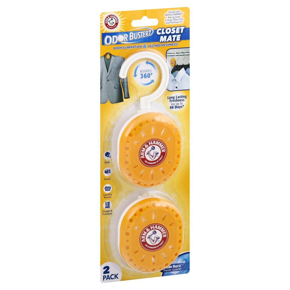 slide 10 of 10, Arm & Hammer Odor Busterz Closet Mate, 2 ct