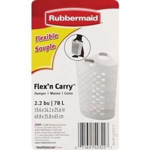 slide 1 of 1, Rubbermaid Flex 'N Carry Hamper, 1 ct