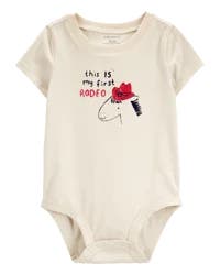 Carter's Baby My First Rodeo Short-Sleeve Bodysuit Ivory 12M