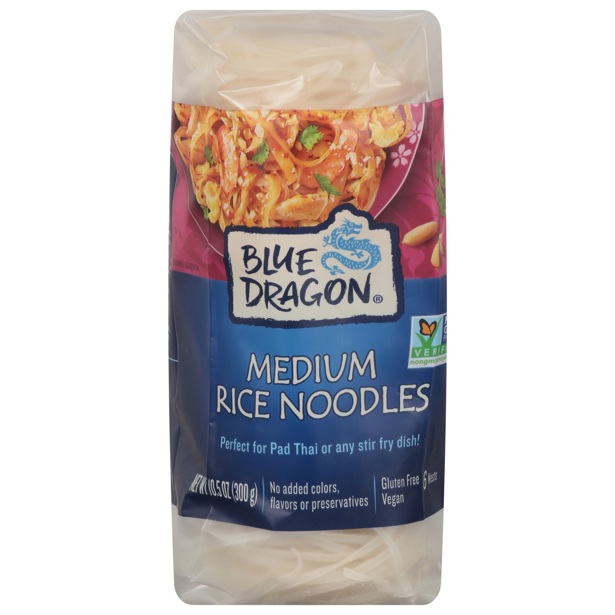 slide 1 of 9, Blue Dragon Medium Rice Noodles, 10.58 oz