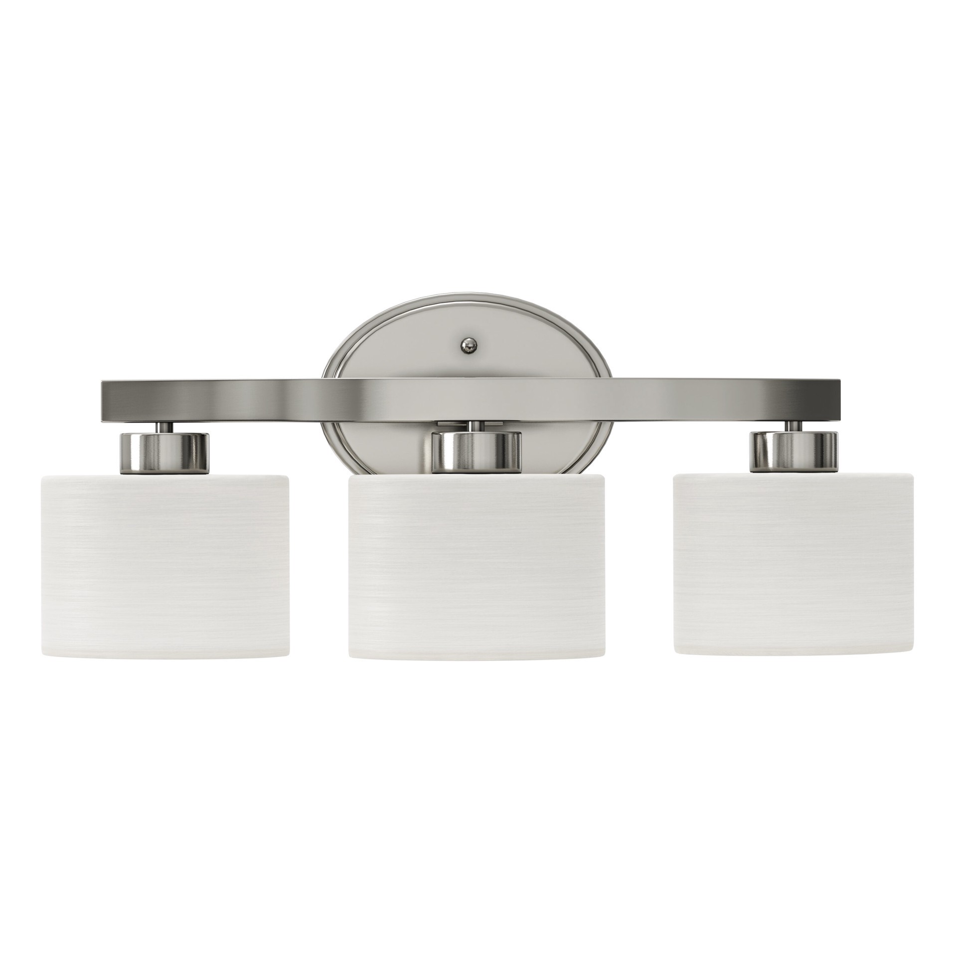 slide 5 of 6, allen + roth Merington 21.5-in 3 -Light Brushed Nickel Transitional Vanity light, 1 ct