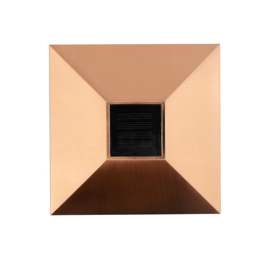 slide 3 of 6, Deckorators Battery-operated 4-in x 4-in Copper LED Outdoor Post cap light, 1 ct