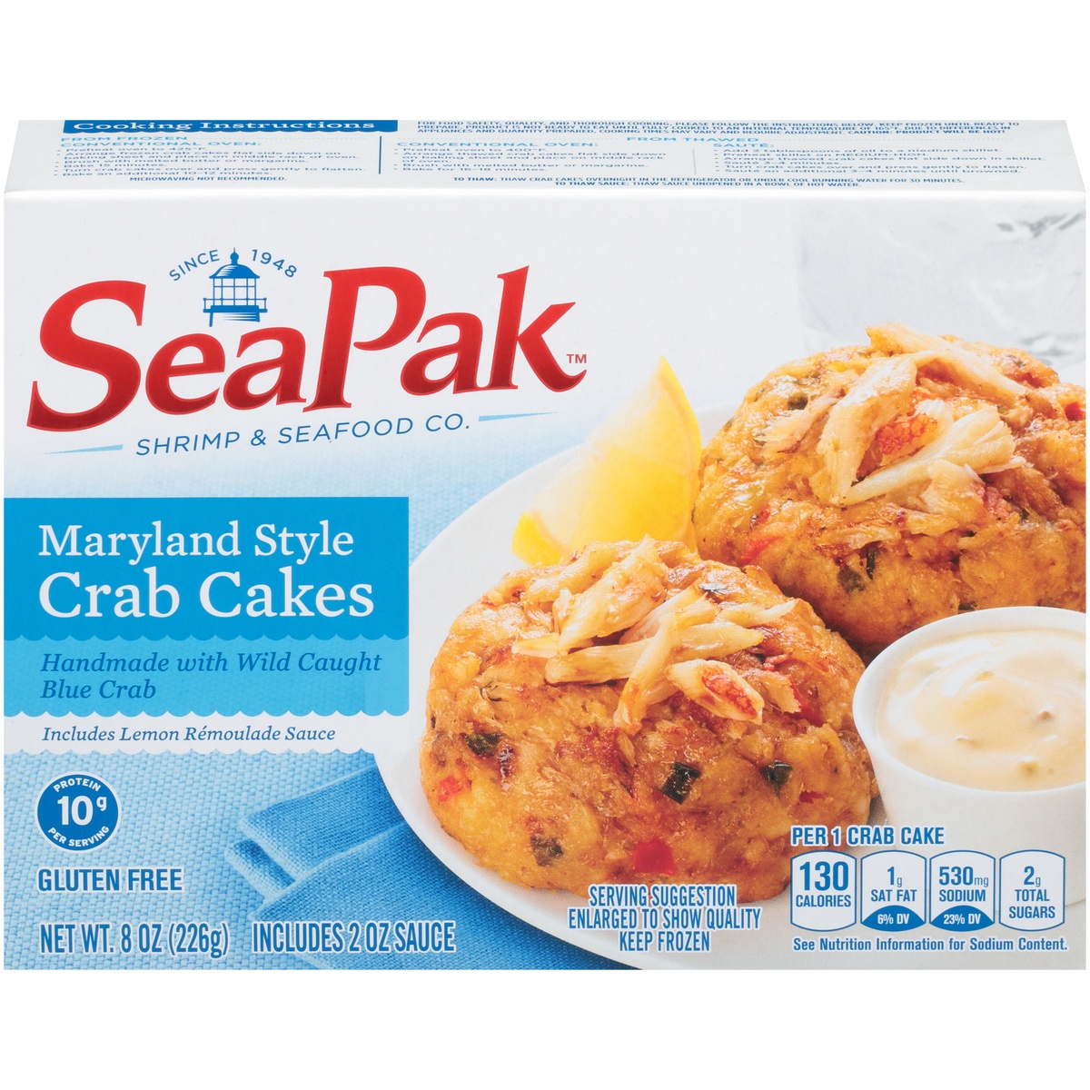 slide 1 of 8, SeaPak Maryland Style Crab Cakes 8 oz. Box, 8 oz