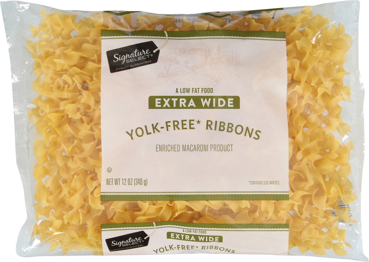 slide 10 of 12, Signature Select Yolk-Free Extra Wide Ribbons 12 oz, 12 oz