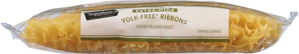 slide 12 of 12, Signature Select Yolk-Free Extra Wide Ribbons 12 oz, 12 oz