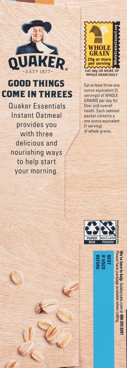 slide 12 of 15, Quaker Essentials Instant Oatmeal Variety 10.3 Oz, 6 Count, 6 ct