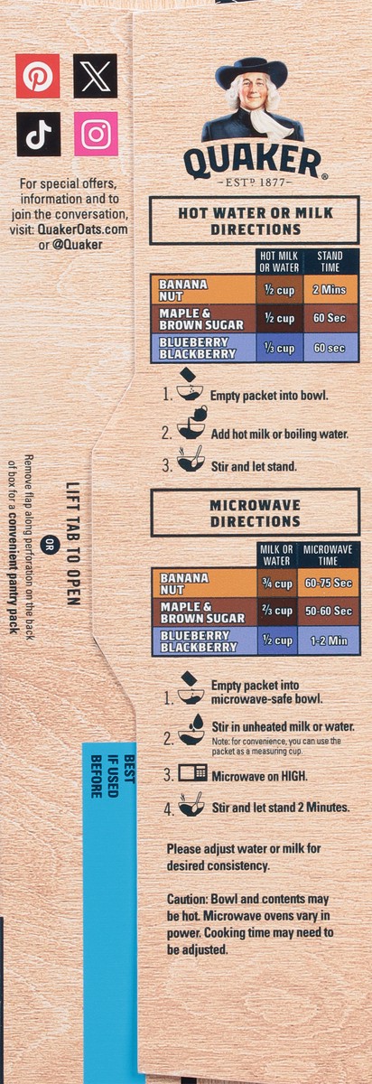 slide 7 of 15, Quaker Essentials Instant Oatmeal Variety 10.3 Oz, 6 Count, 6 ct