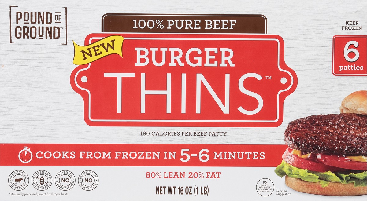 slide 6 of 11, Pound of Ground Patties, 80/20, 6 ct