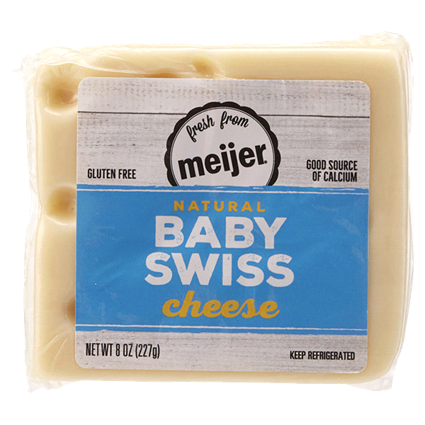 slide 1 of 1, Meijer Natural Baby Swiss Cheese, 8 oz