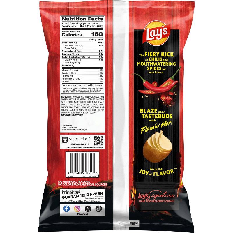 slide 2 of 6, Lay's Flamin' Hot Flavored Potato Chips - 7.75oz, 7.75 oz