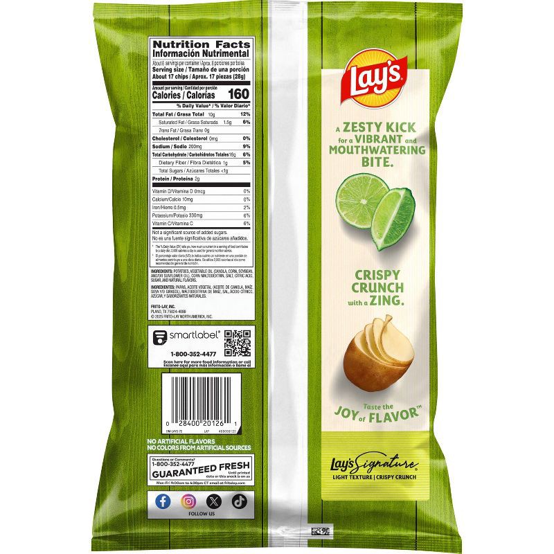 slide 2 of 7, Lay's Limón Flavored Potato Chips - 7.75oz, 7.75 oz
