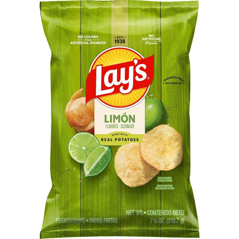 slide 1 of 7, Lay's Limón Flavored Potato Chips - 7.75oz, 7.75 oz