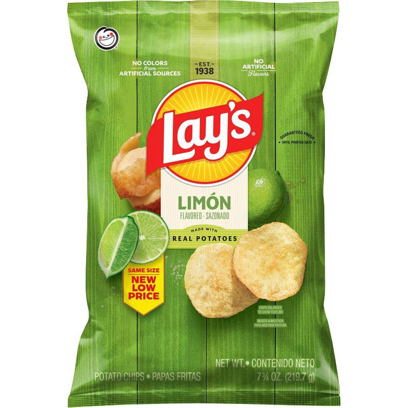 slide 1 of 7, Lay's Limón Flavored Potato Chips - 7.75oz, 7.75 oz