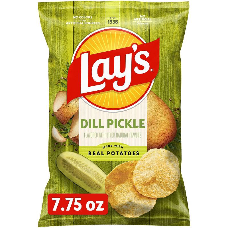 slide 1 of 7, Lay's Dill Pickle Flavored Potato Chips - 7.75oz, 7.75 oz